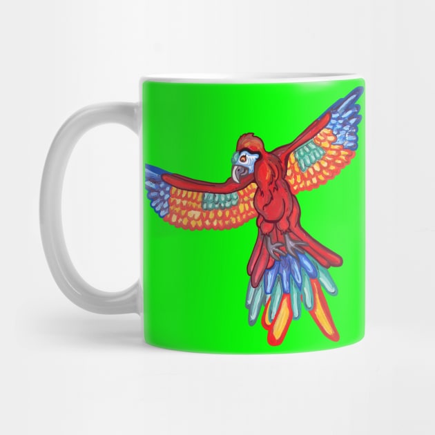 Red Majestic Flying Macaw by Art by Deborah Camp
